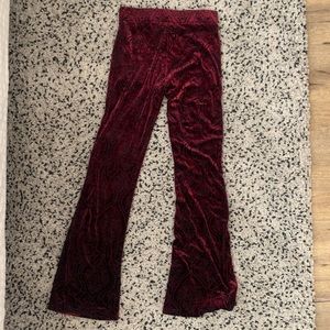 LIKE NEW BURGUNDY VELVET FLARE PANTS